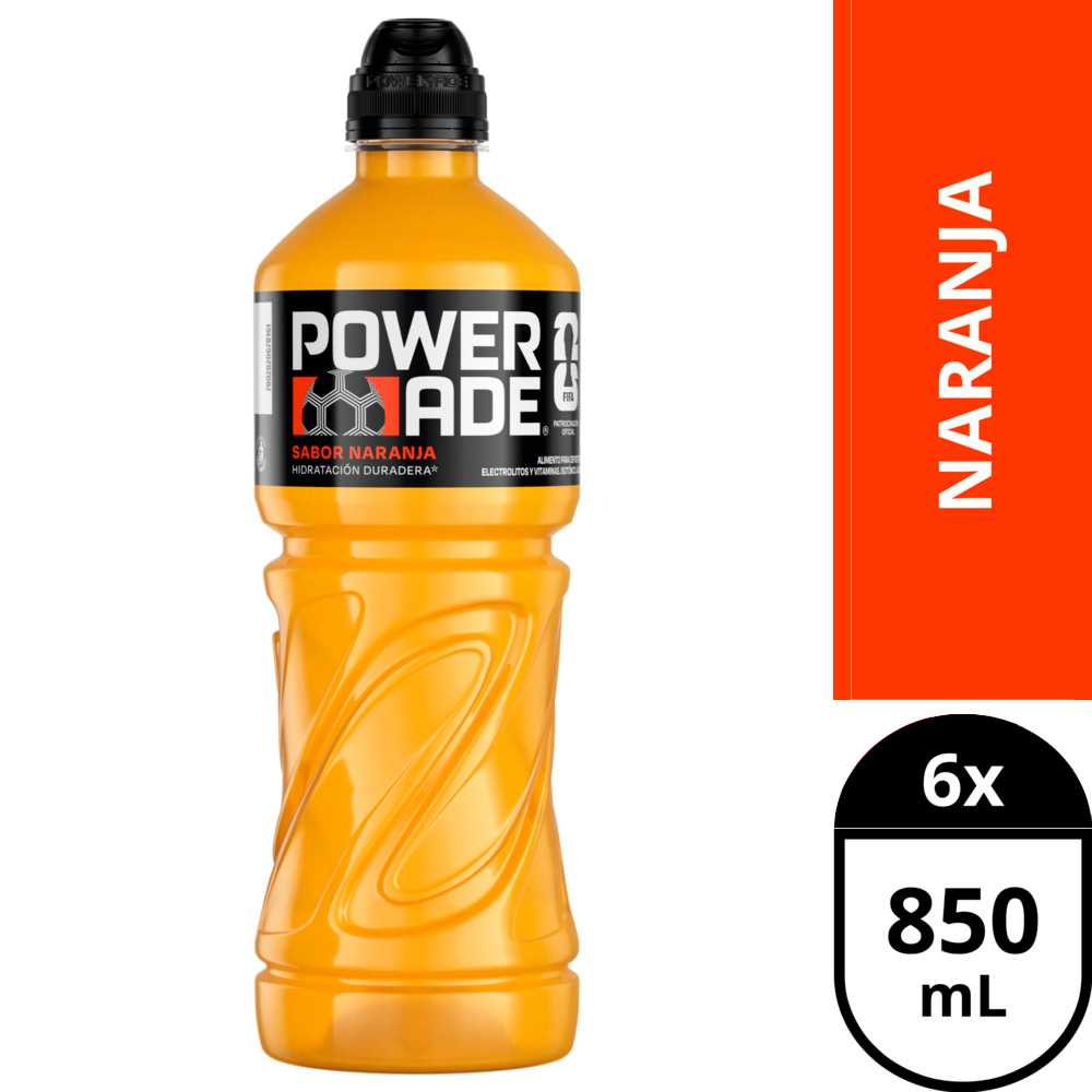 Powerade naranja 6 x 850 ml