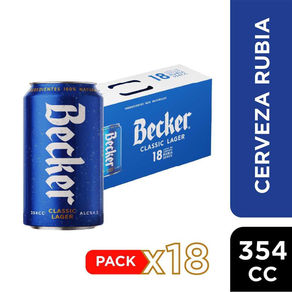 Cerveza becker lata 18 x 354 cc