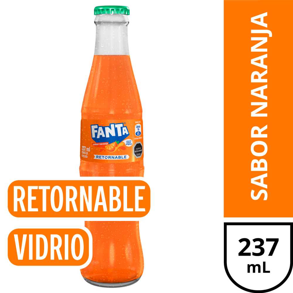 Fanta naranja full sugar vidrio retornable 24 x 237 ml