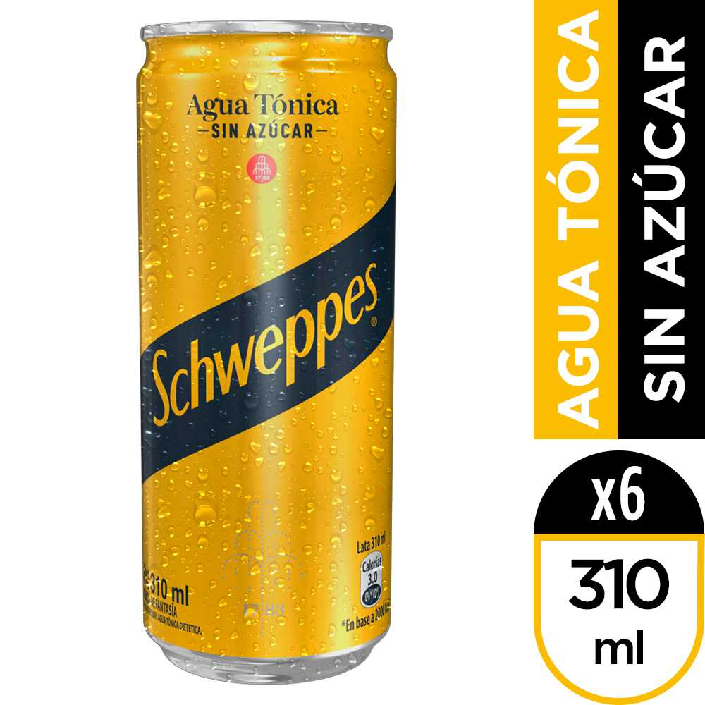 Schweppes agua tónica sin azúcar 6 x 310 ml