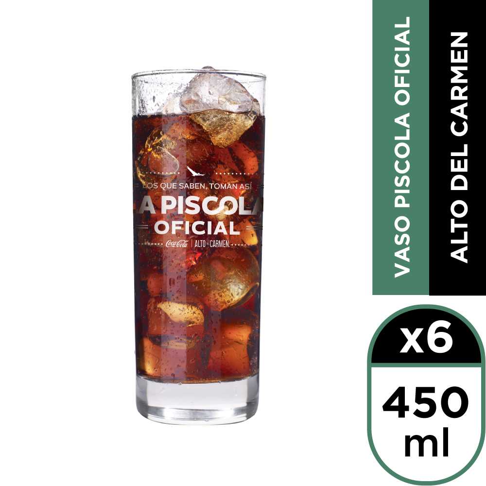Vaso vidrio piscola perfecta x 6