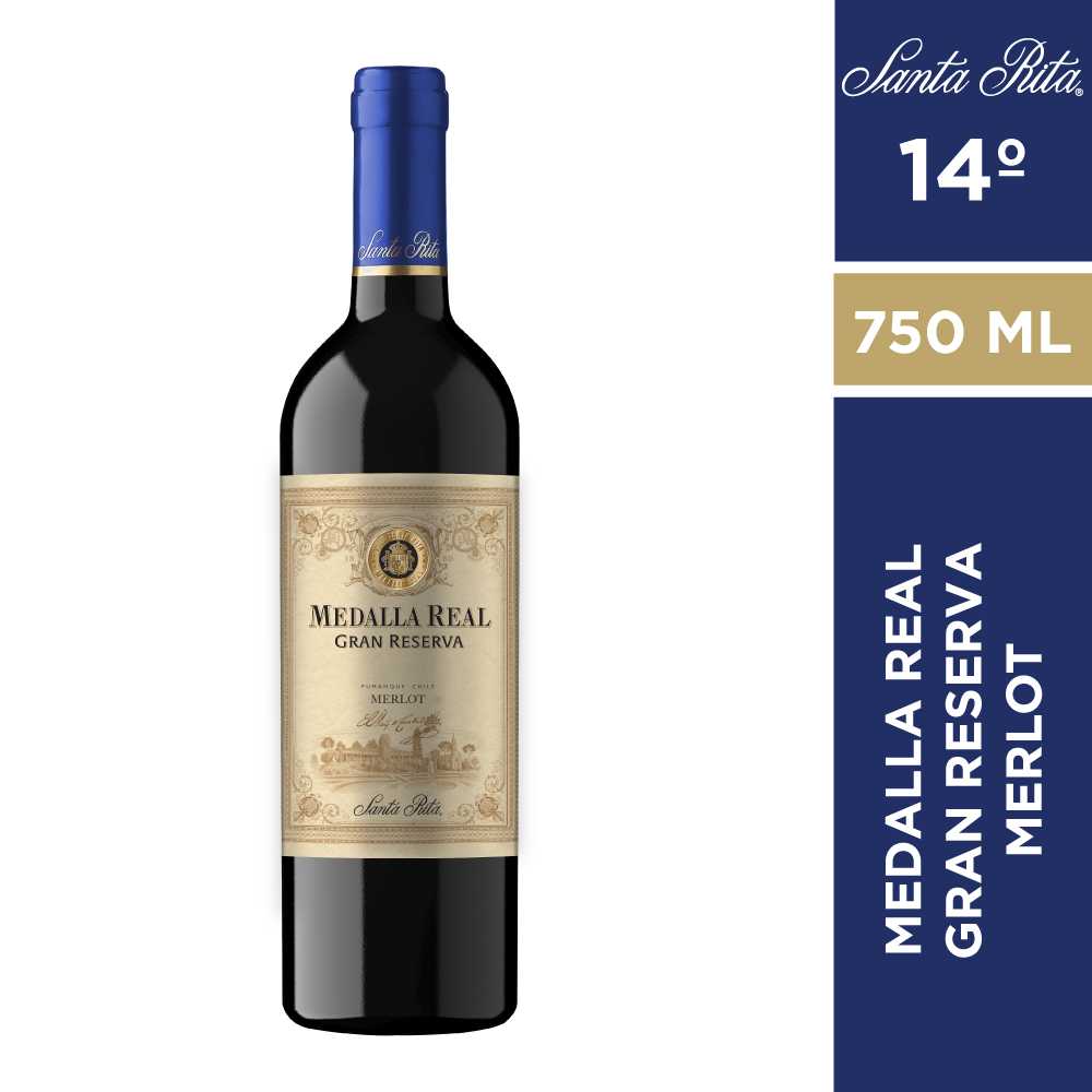 Vino medalla real gran reserva merlot 750 ml