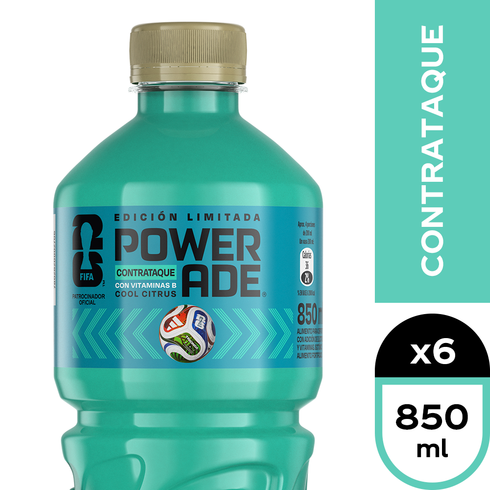Powerade contrataque 6 x 850 ml
