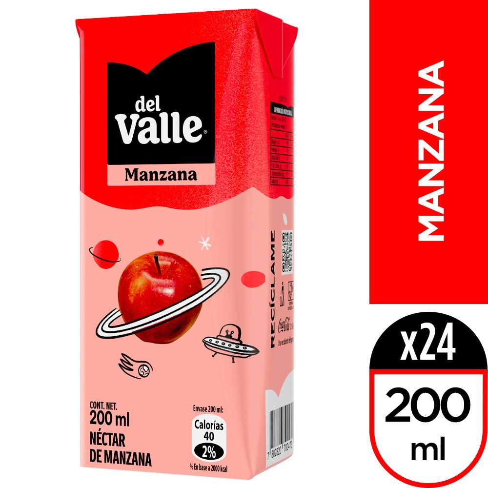 Del valle nectar manzana 24 x 200 ml