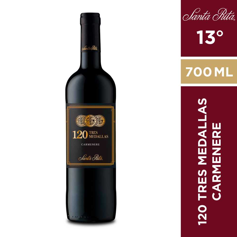 Vino 120 3 medallas carmenere 700 ml
