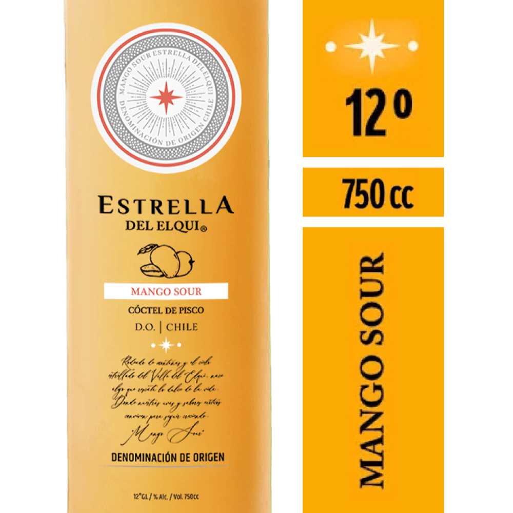 Estrella del elqui mango sour 12° 750 ml