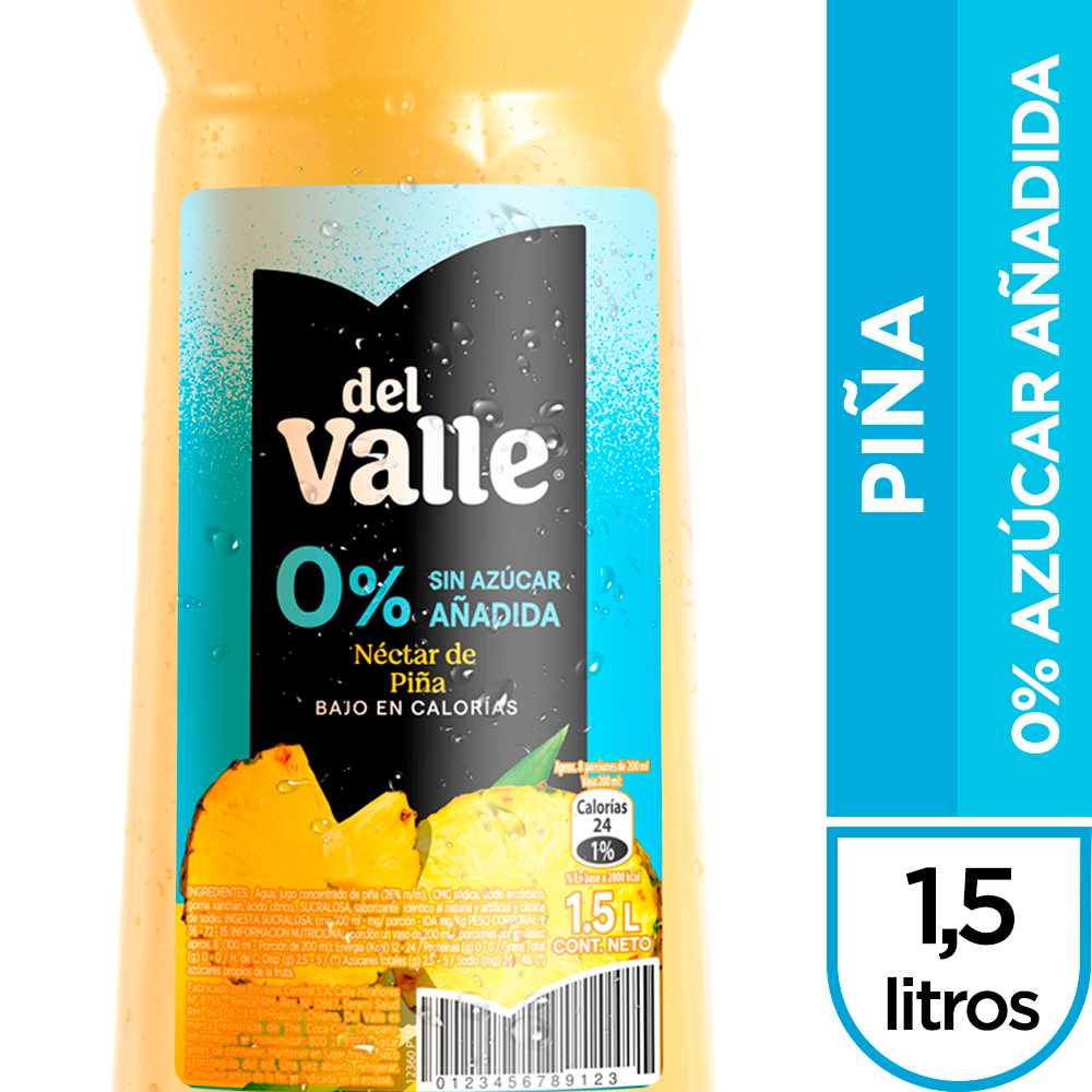Del valle sin azúcar añadida piña 1,5 lt