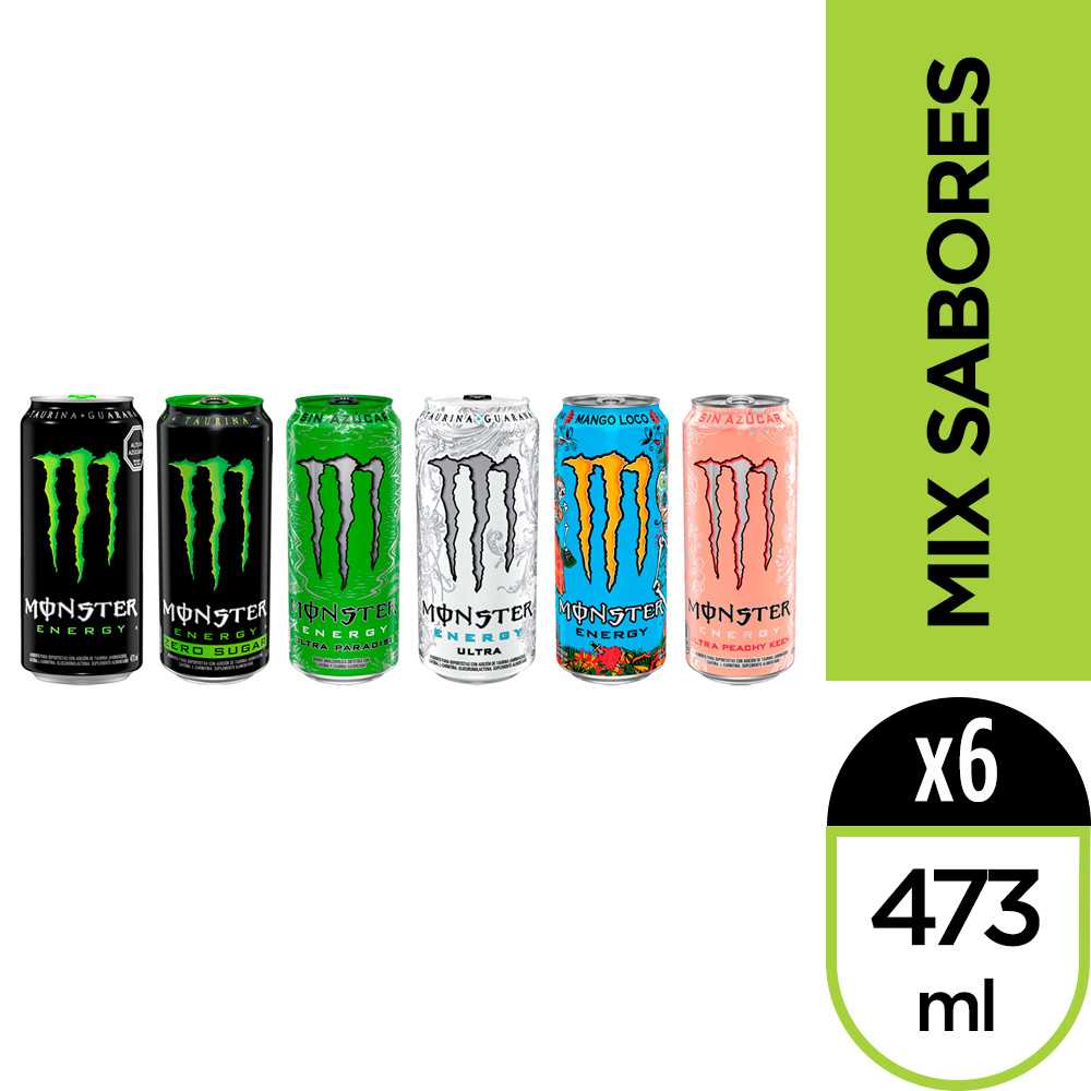 Pack monster mix sabores 6 x 473 ml