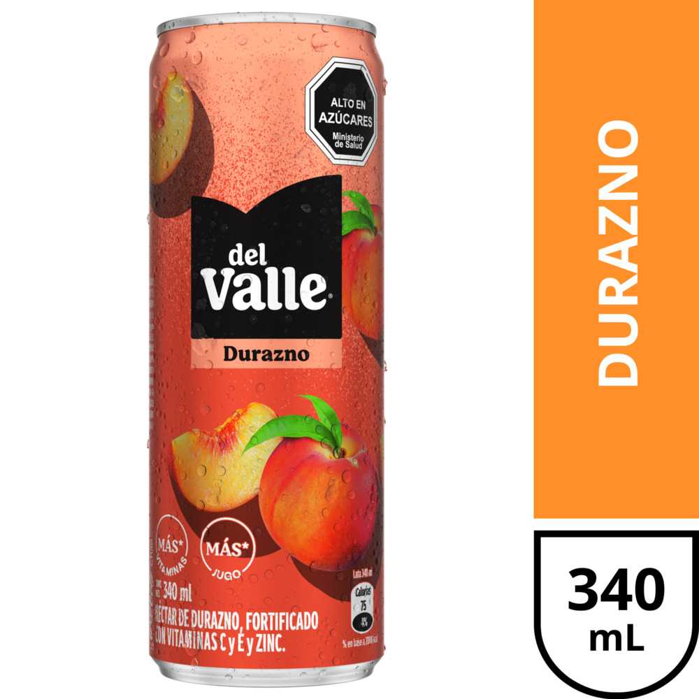 Del valle lata durazno 340 ml