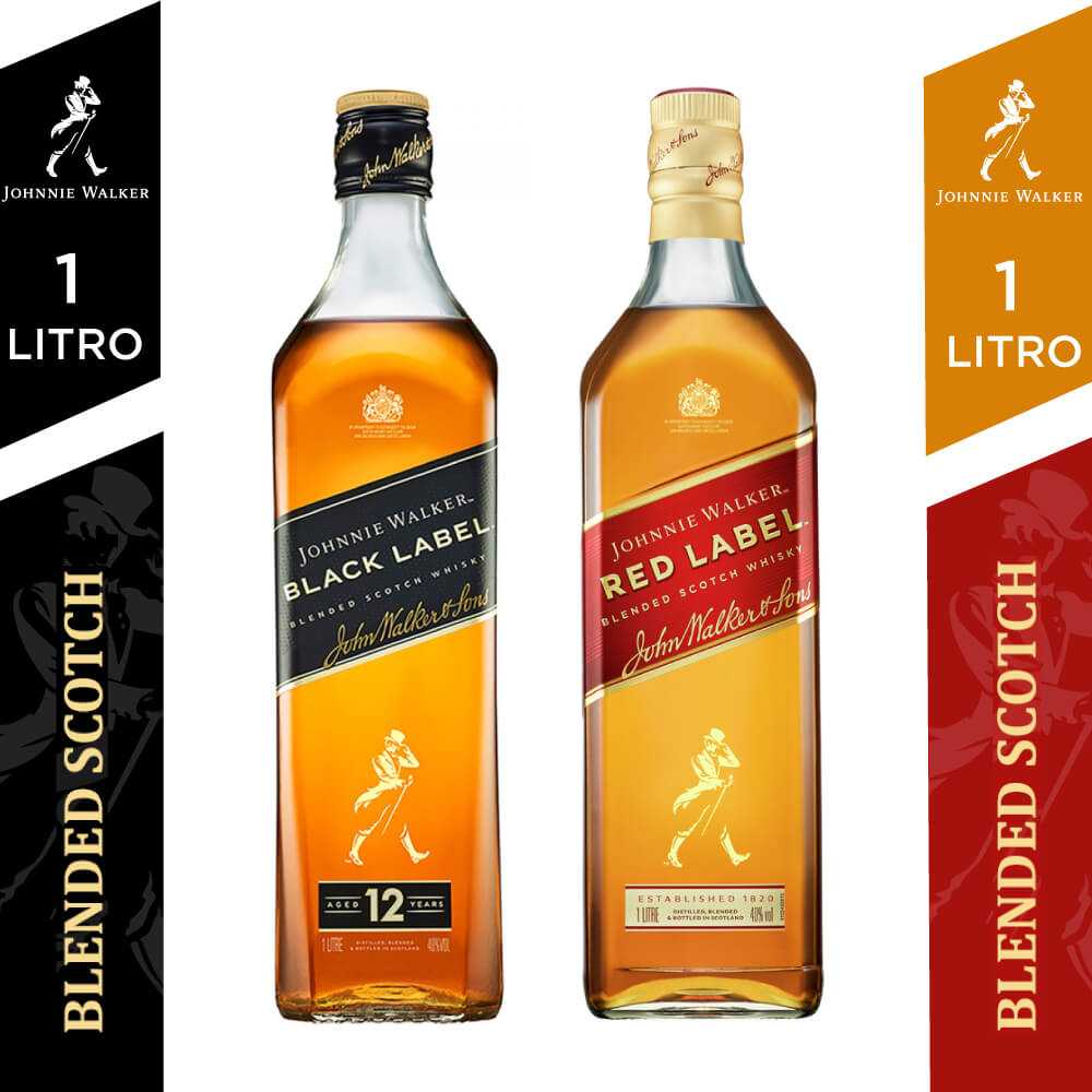 Johnnie walker black label 1 lt + johnnie walker red label 1 lt