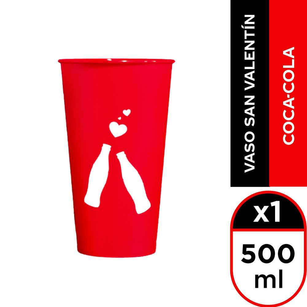 Vaso san valentín coca-cola 500 ml