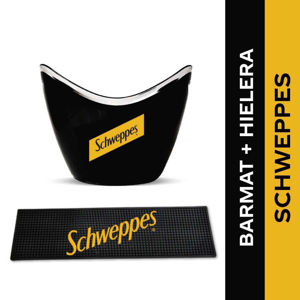Pack schweppes: barmat + hielera