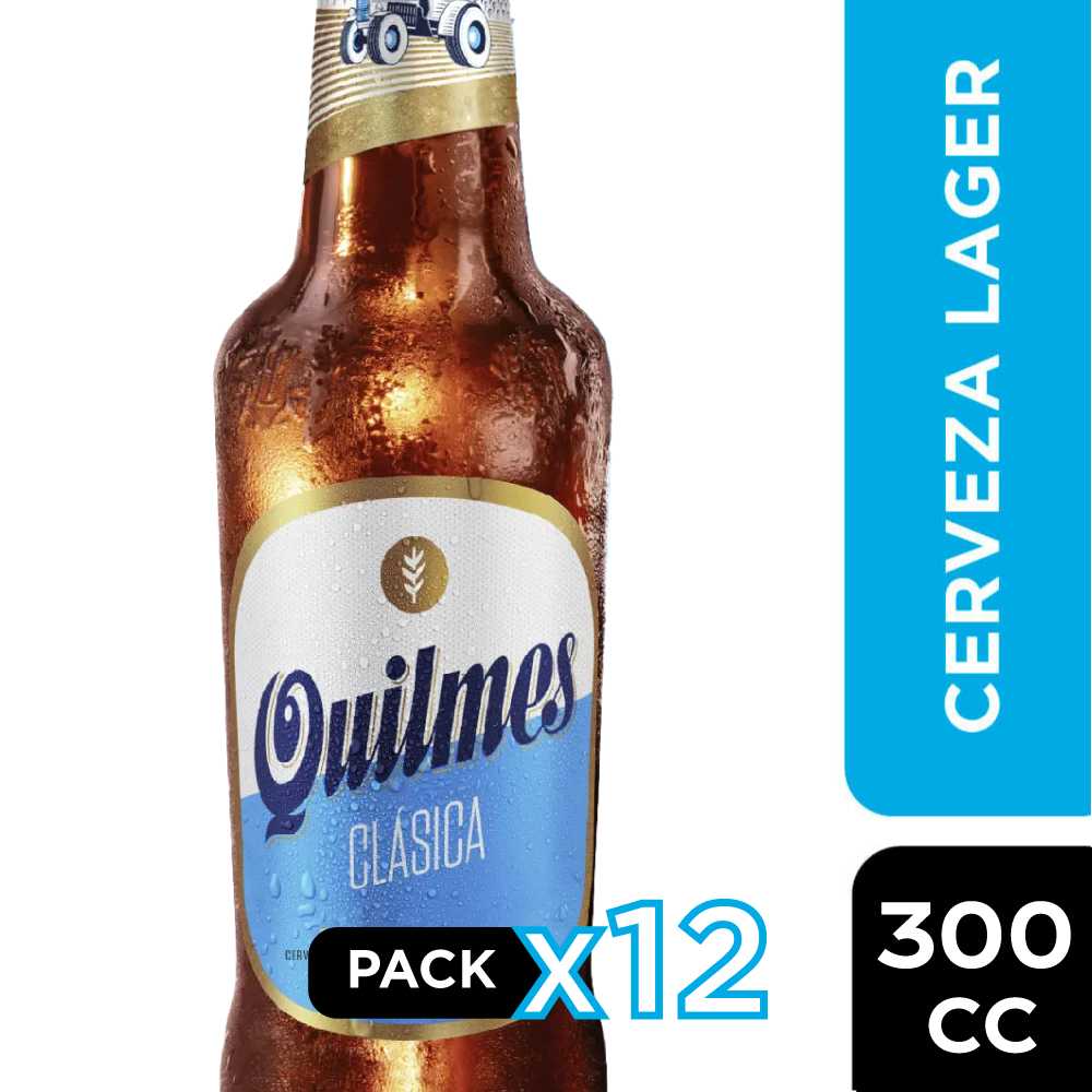 Cerveza quilmes vidrio 12 x 300 cc