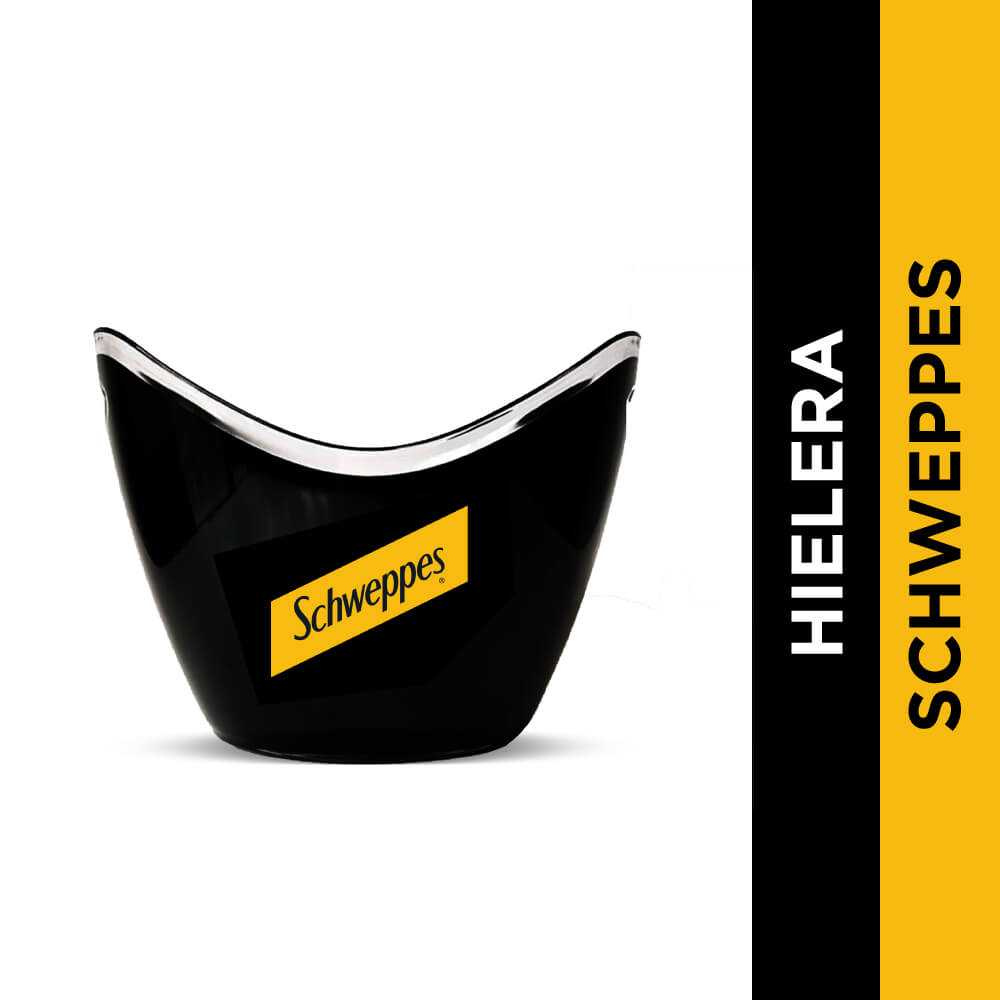 Hielera negra schweppes