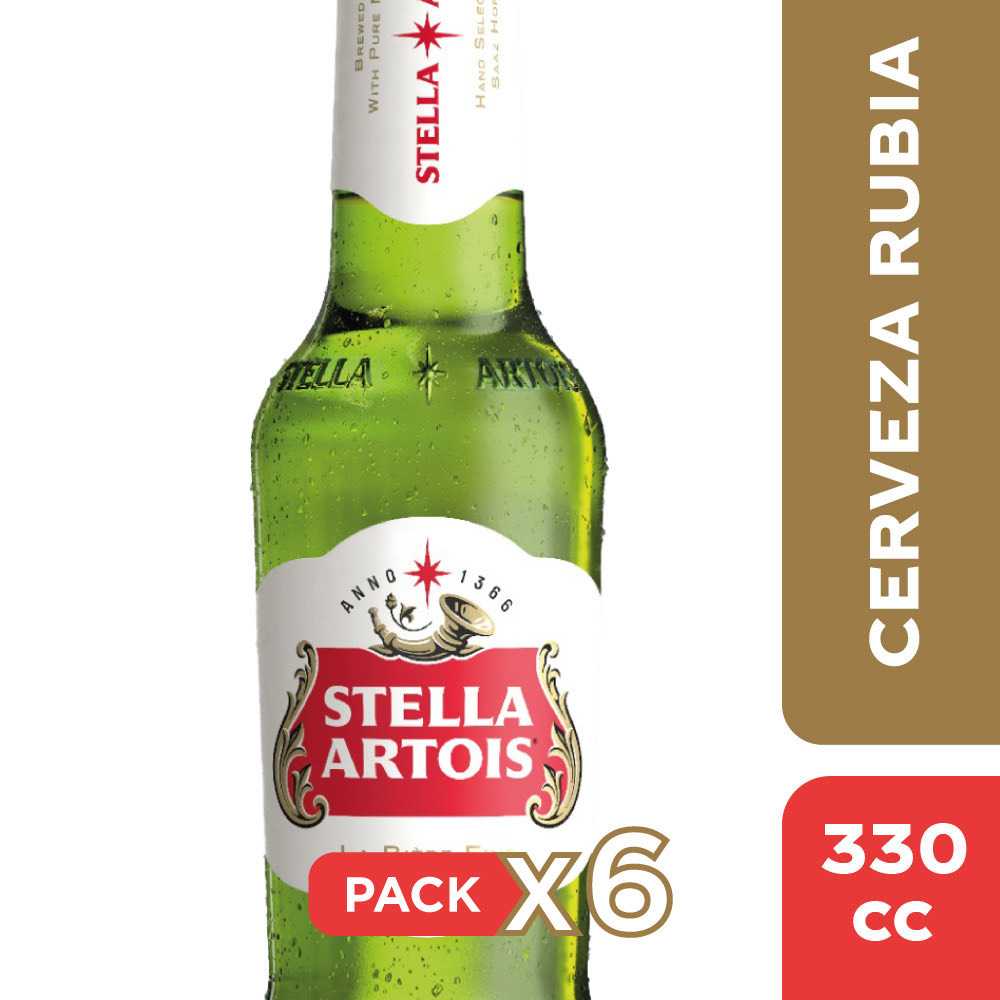 Cerveza stella artois botellin 6 x 330 cc