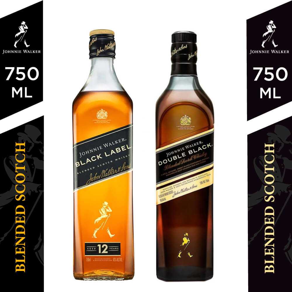 Johnnie walker black label 750 ml + double black 750 ml