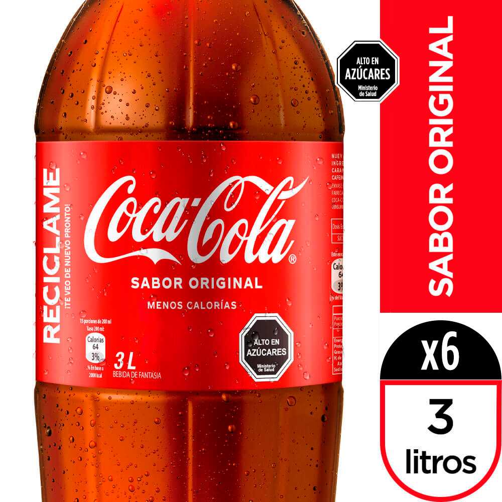 Coca-cola sabor original 6 x 3 lt