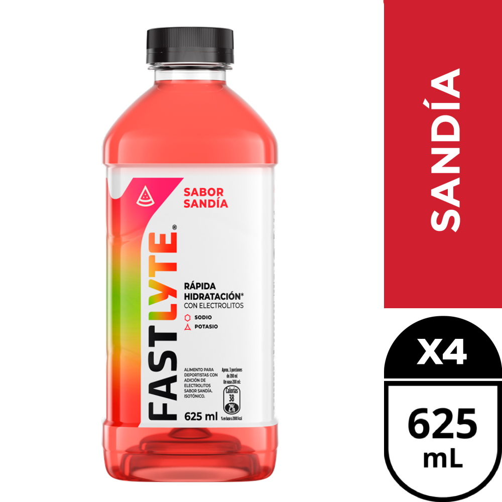 Fastlyte rehidratante 4 x sandia 625 ml