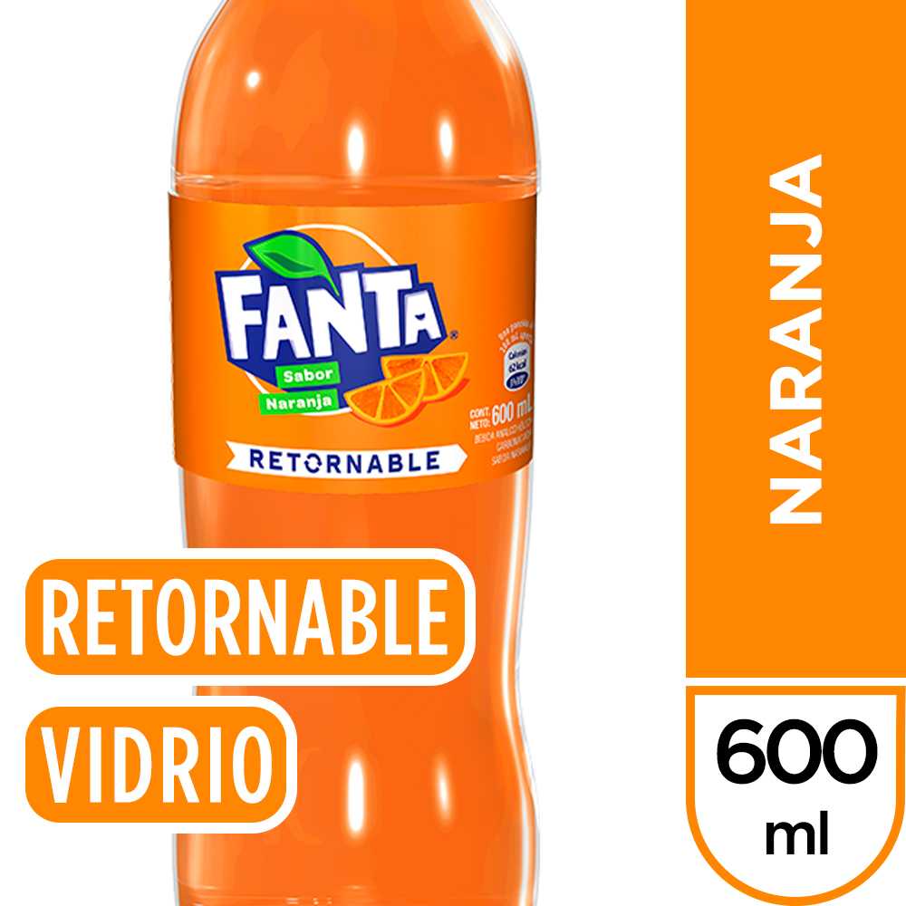 Fanta naranja vidrio retornable 600 ml