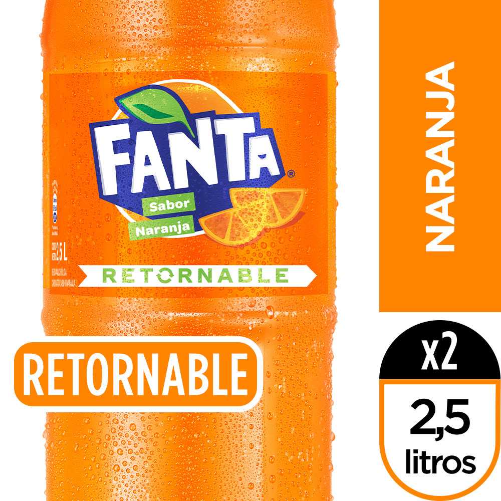 Fanta retornable 2.5 litros paquete de 2