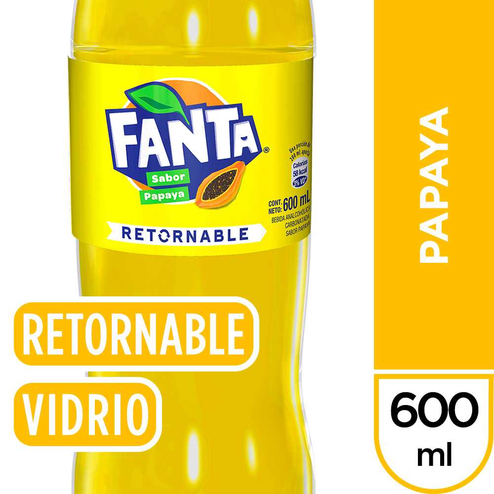 Fanta papaya vidrio retornable 600 ml