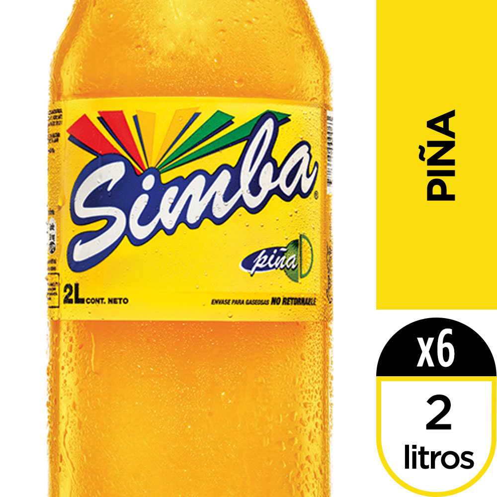 Simba piña 2 litros paquete de 6