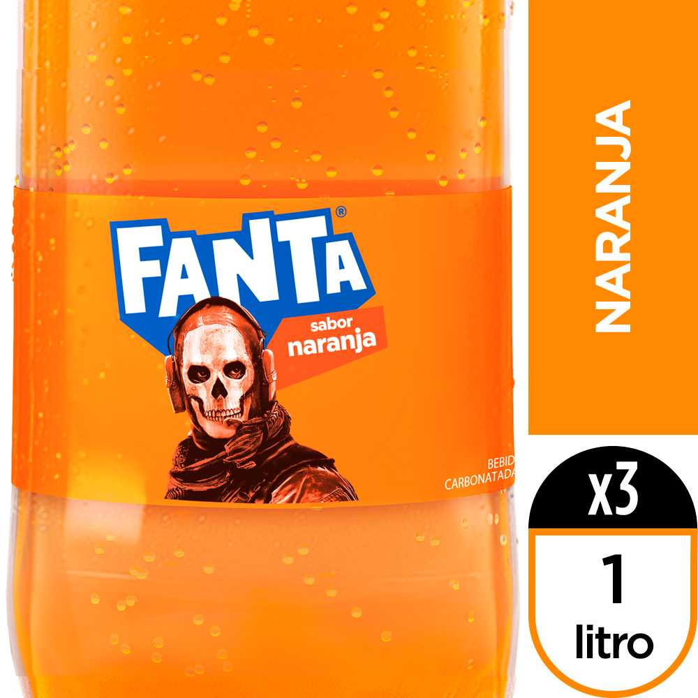 Fanta naranja 1 litro paquete de 3