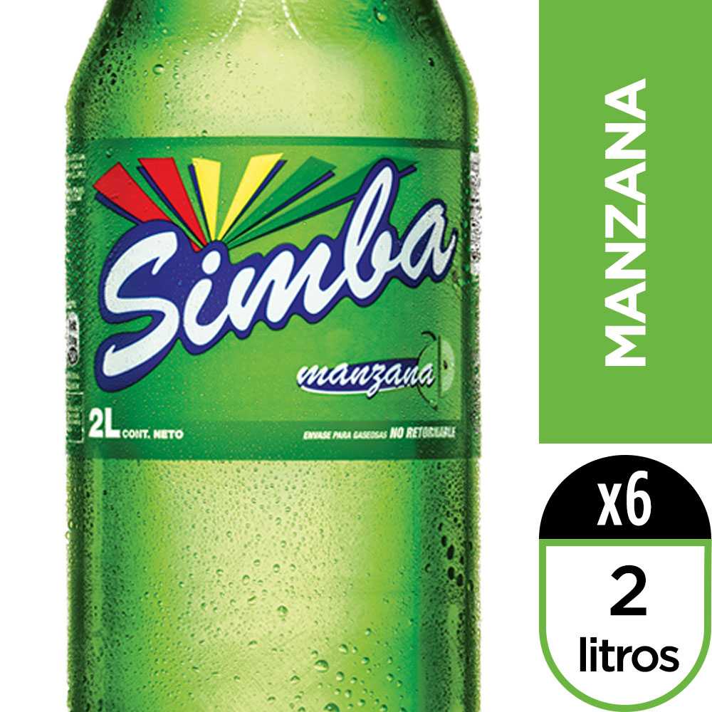 Simba manzana 2 litros paquete de 6