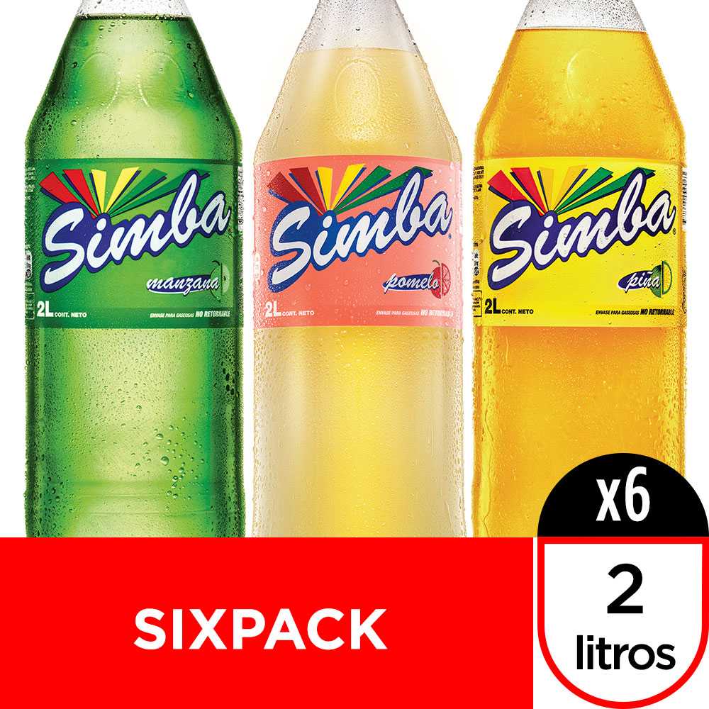 Simba manzana paquete de 2 + Simba pomelo paquete de 2 + Simba piña paquete de 2