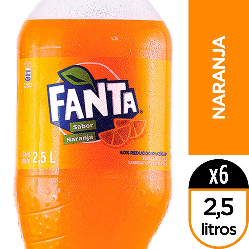 Fanta naranja 2.5 litros paquete de 6