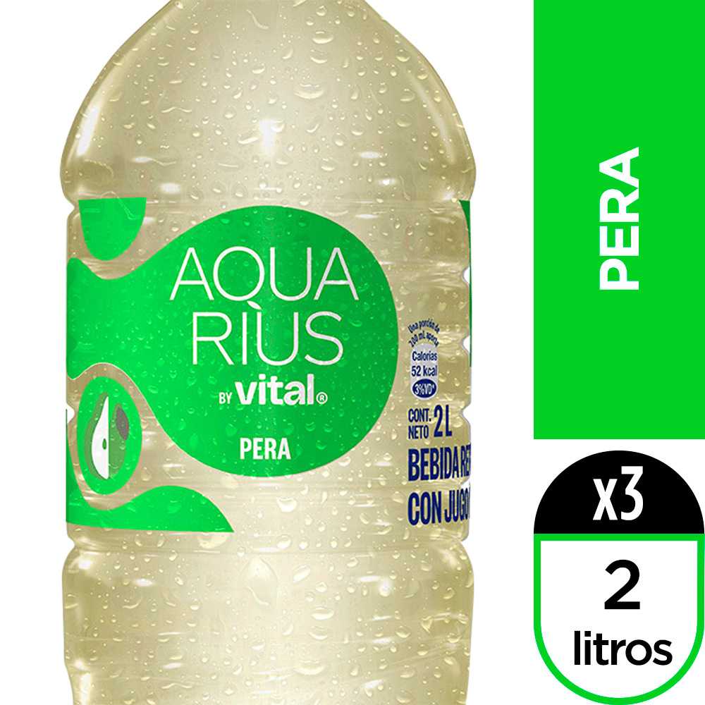 Aquarius pera 2 lt 3pack