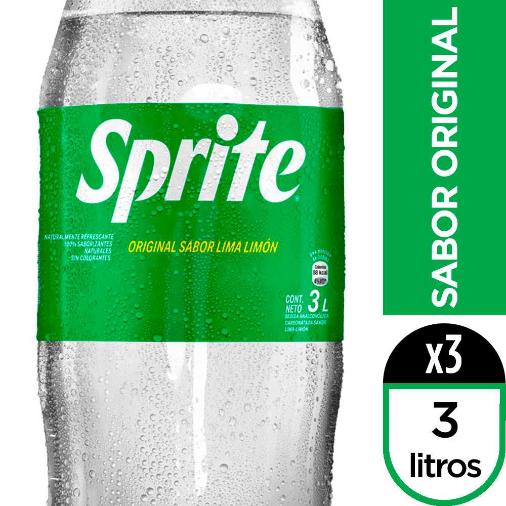 Sprite 3 litros paquete de 3
