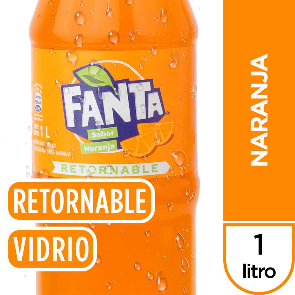 Fanta naranja vidrio retornable 1 litro