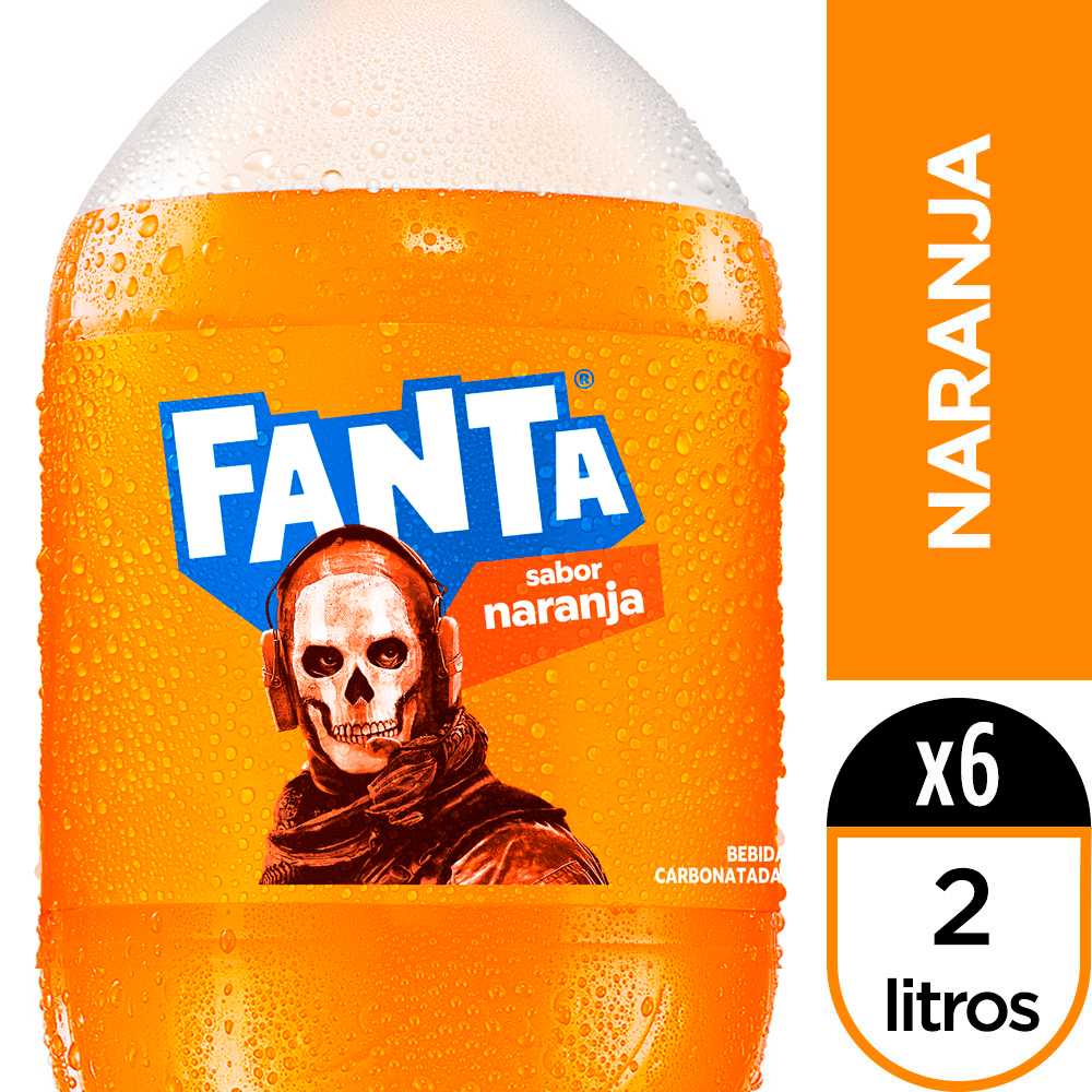 Fanta naranja 2 litros paquete de 6