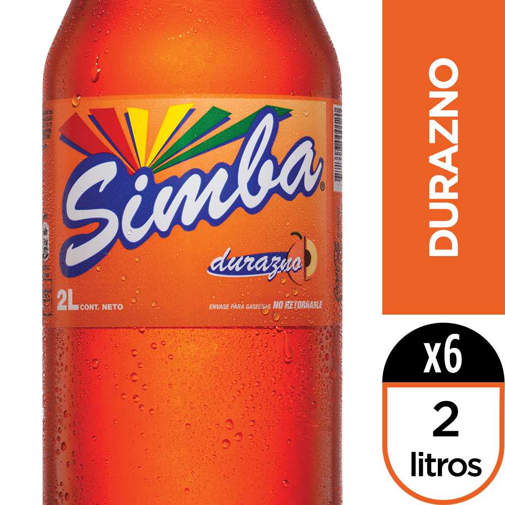 Simba durazno 2 litros paquete de 6