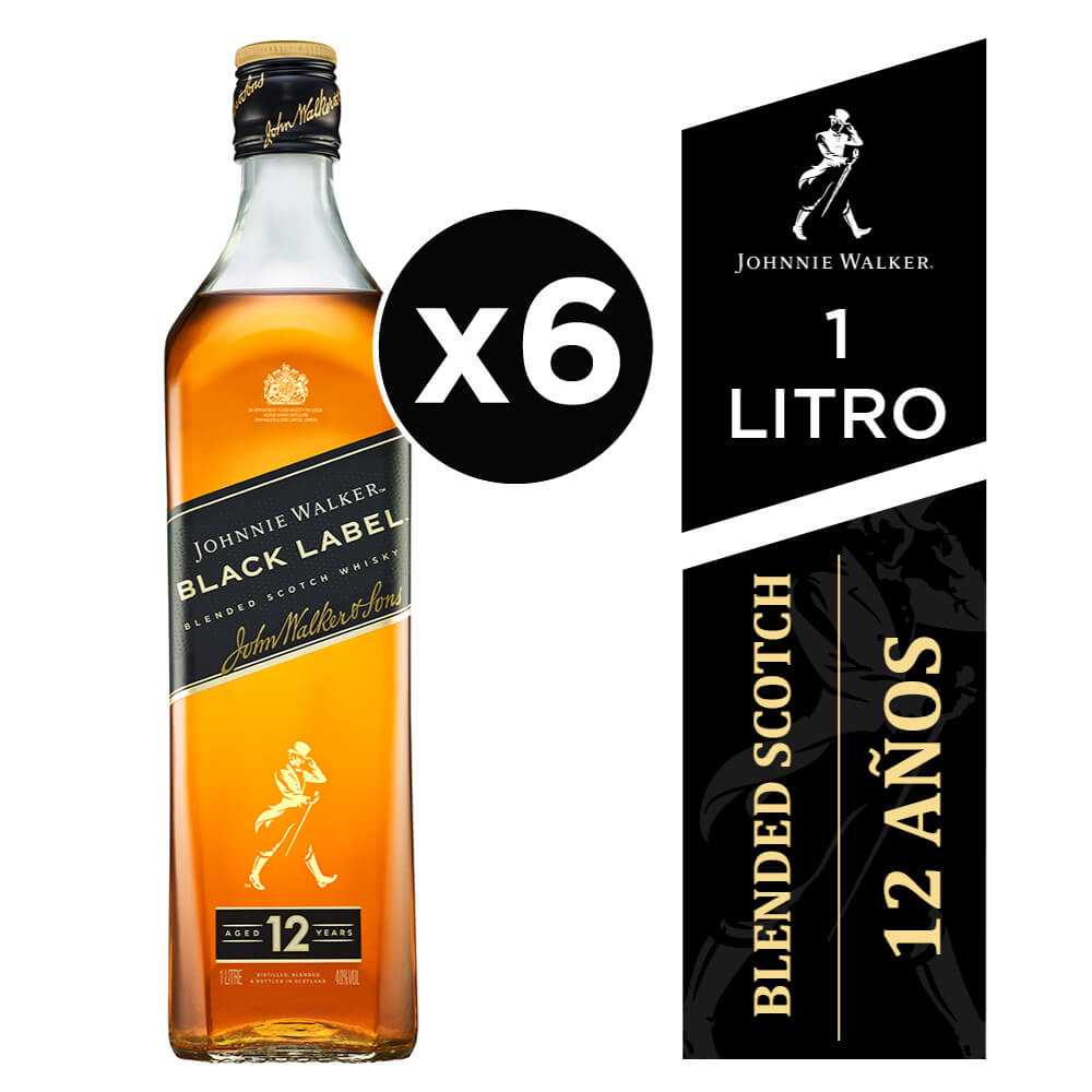 Johnnie walker black label 6 x 1 lt