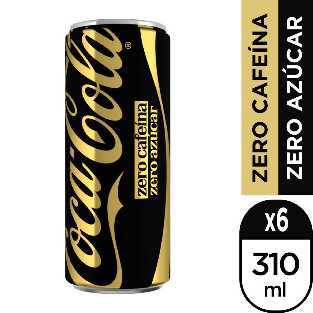 Coca-cola zero cafeína zero azúcar 6 x 310 ml