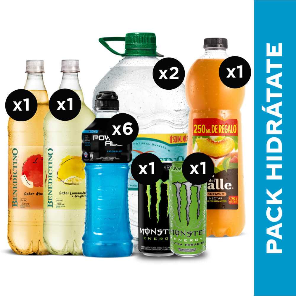 Powerade frozen blast 1 lt + benedicino bidón 6,5 lt + benedictino ...