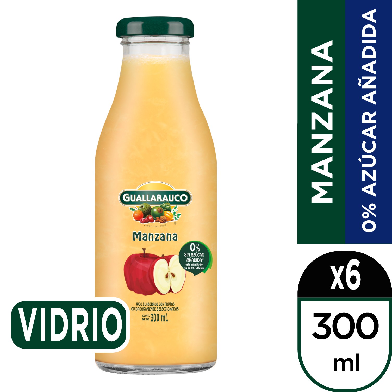Guallarauco jugo manzana 6 x 300 ml