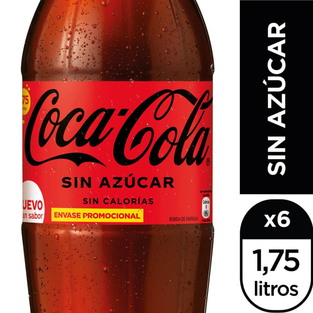 Coca-cola sin azúcar 1,75 lt