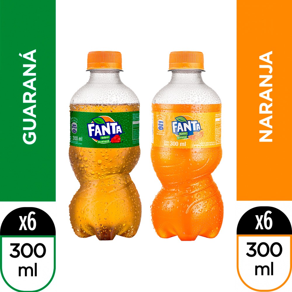 Fanta Guaran 300 Ml 3pack Fanta Naranja 300 Ml 3pack